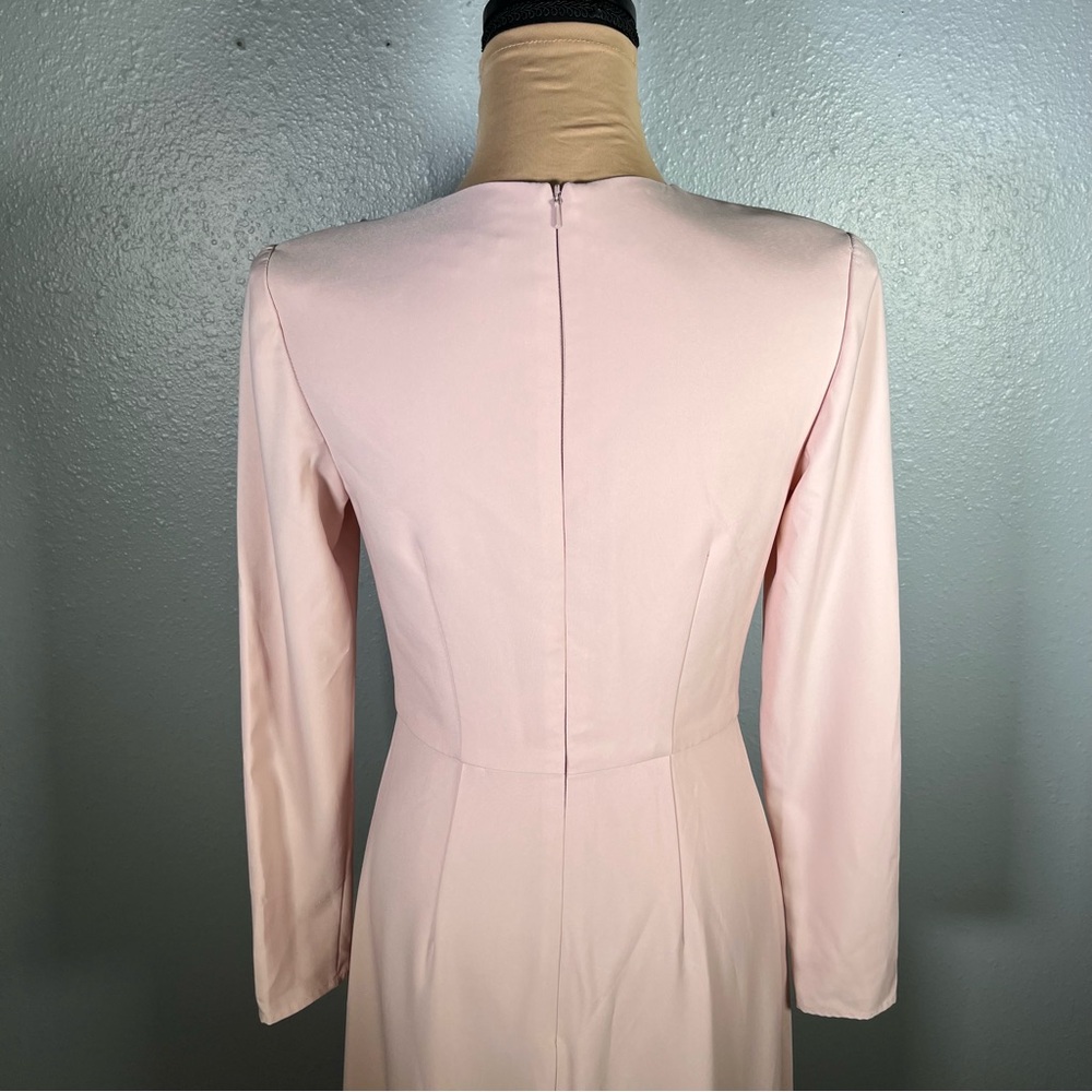 Kay Unger Blush Pink Long Sleeve Embellished Maxi Dress - Picture 8 of 13